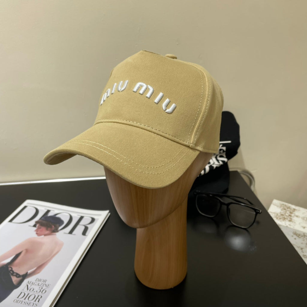 MIUMIU EMBROIDERED DENIM BASEBALL CAP STYLE 76