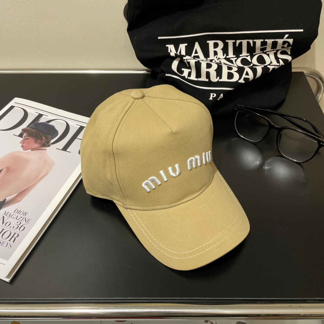 MIUMIU EMBROIDERED DENIM BASEBALL CAP STYLE 76