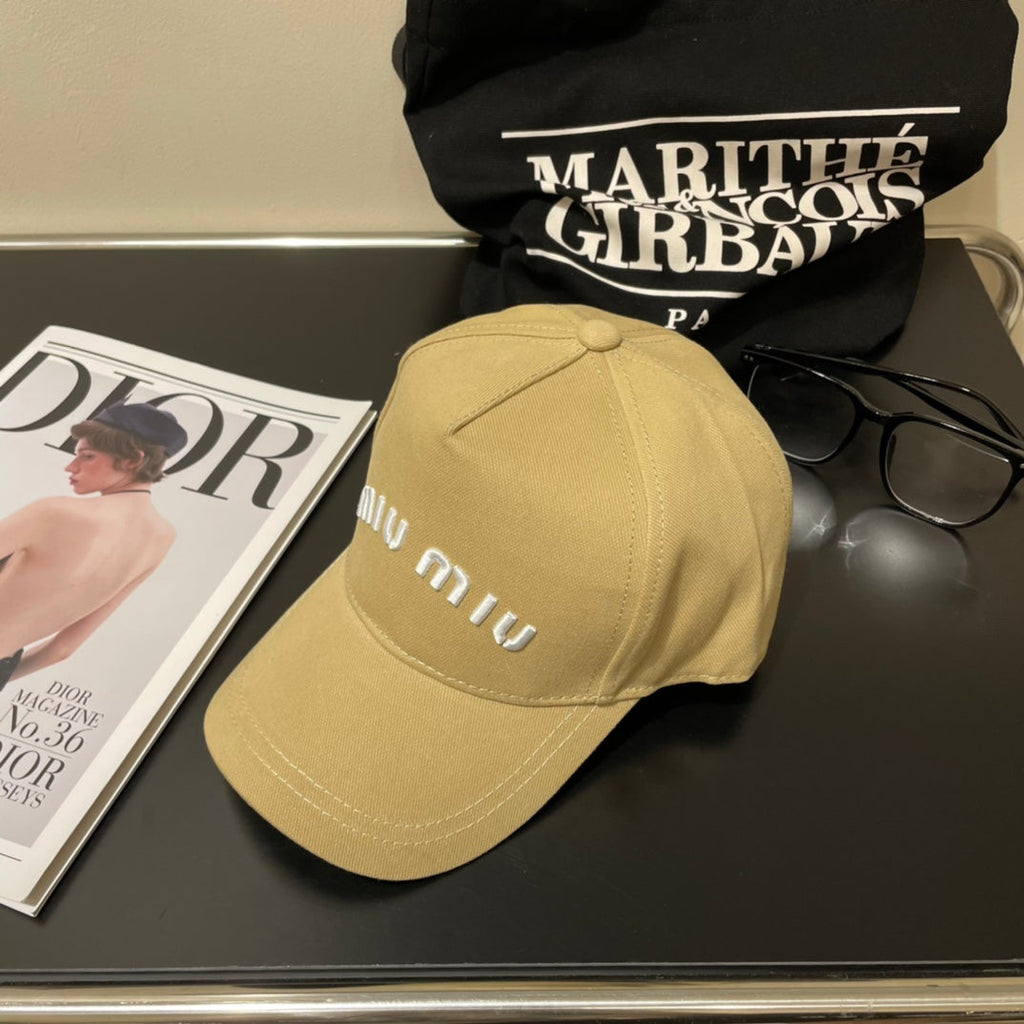 MIUMIU EMBROIDERED DENIM BASEBALL CAP STYLE 76