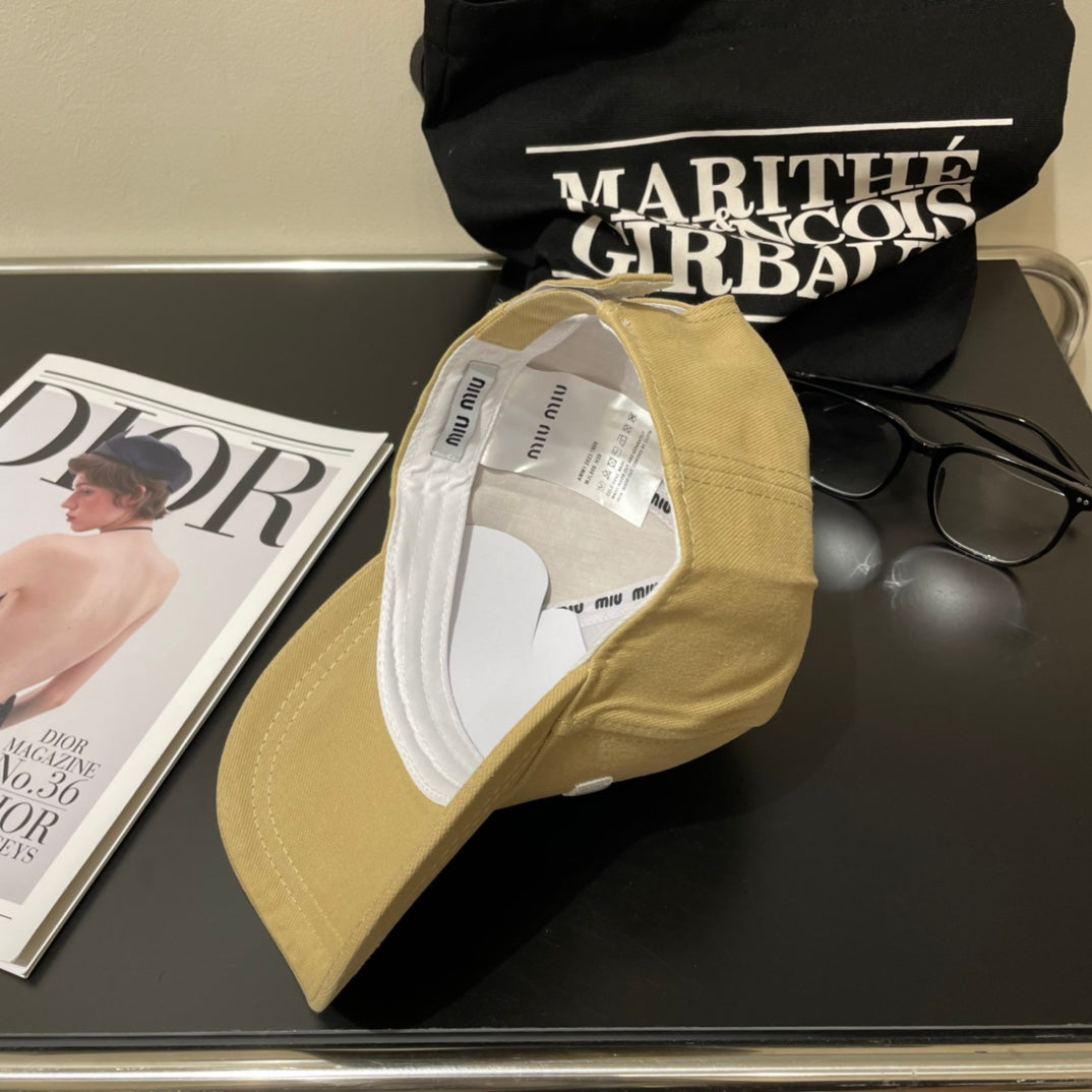 MIUMIU EMBROIDERED DENIM BASEBALL CAP STYLE 76