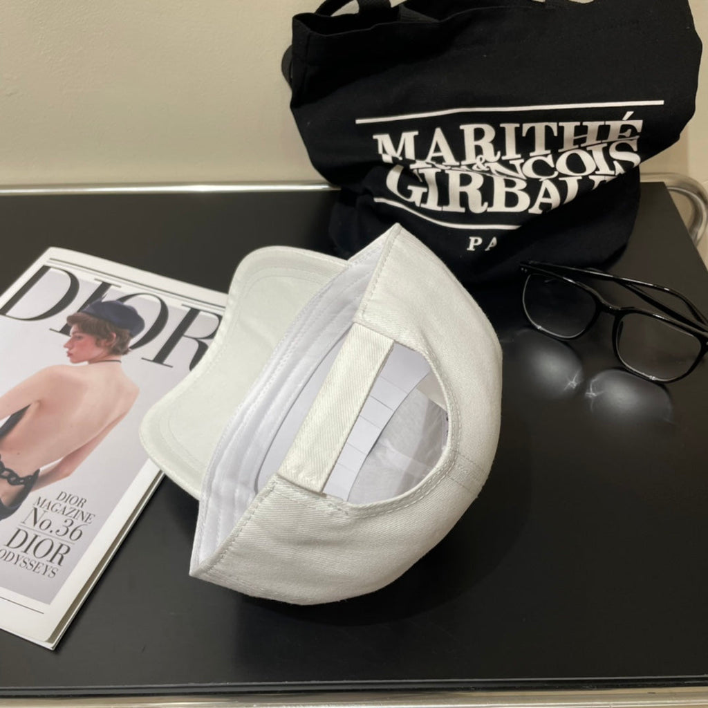 MIUMIU EMBROIDERED DENIM BASEBALL CAP STYLE 75