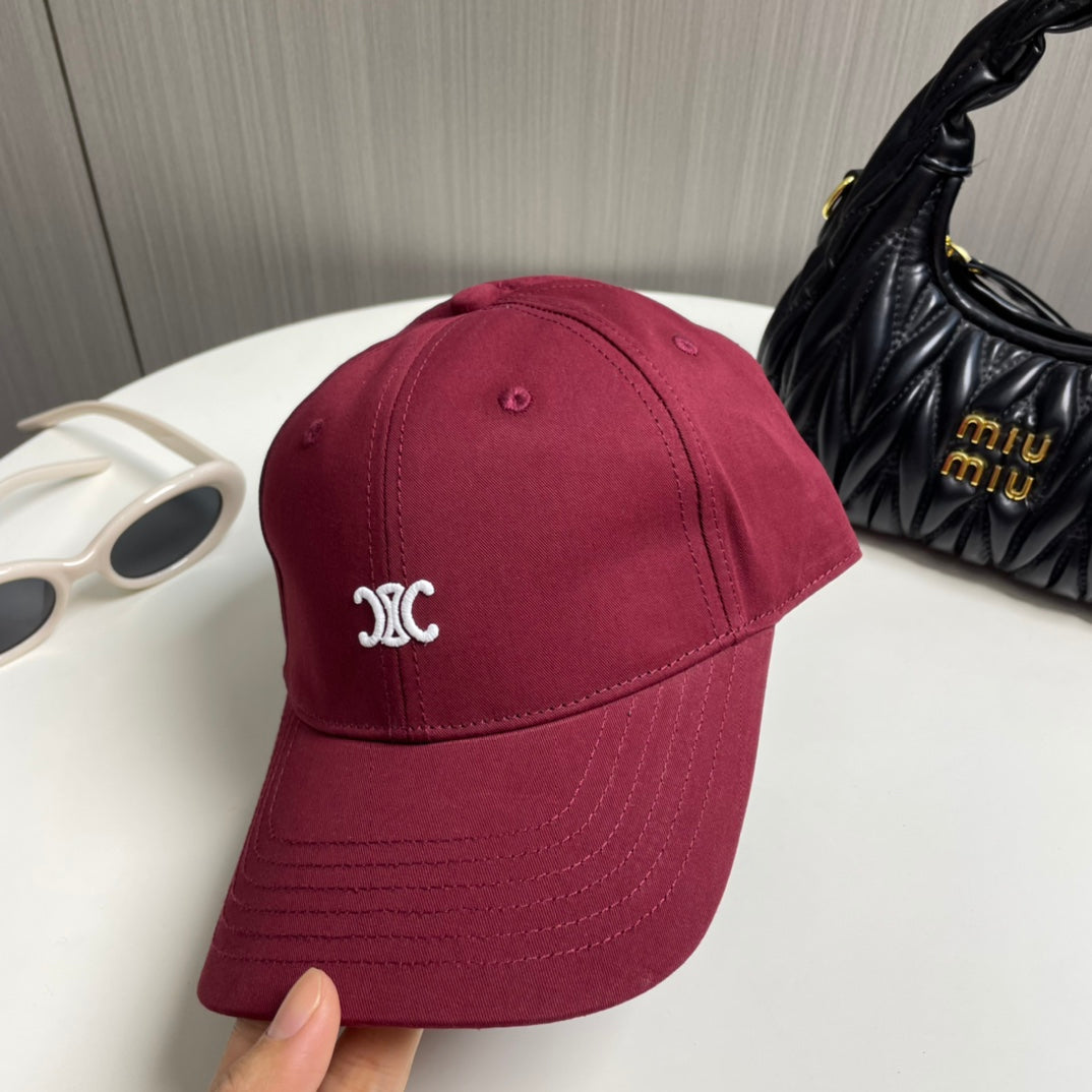 CELINE BASEBALL CAP 910972 IN RED CANVAS