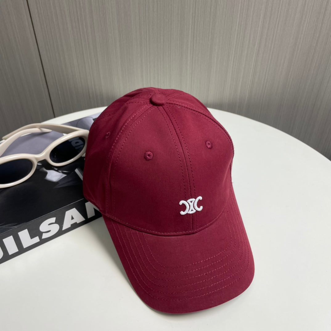 CELINE BASEBALL CAP 910972 IN RED CANVAS