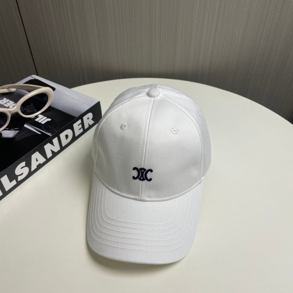 CELINE BASEBALL CAP 910977 IN WHITE CANVAS