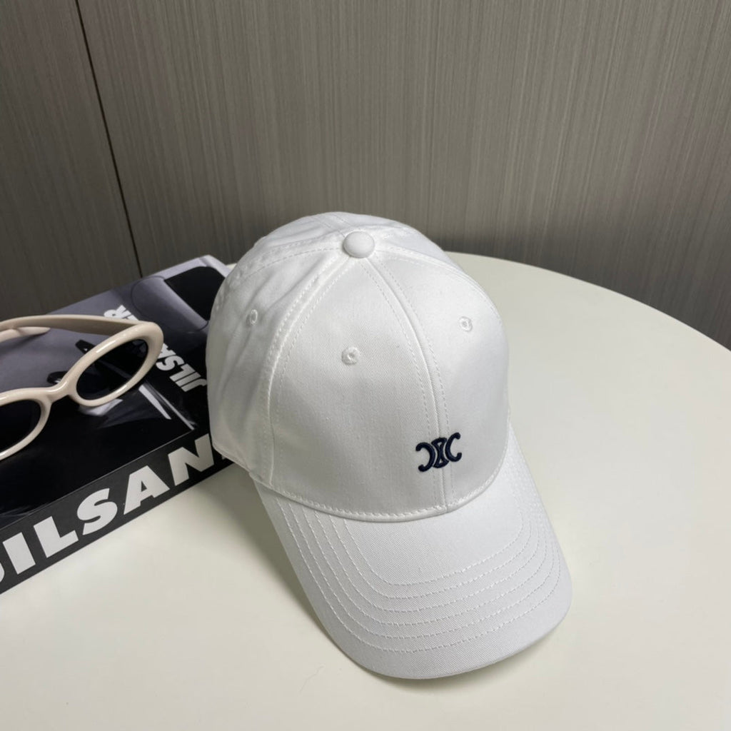 CELINE BASEBALL CAP 910977 IN WHITE CANVAS
