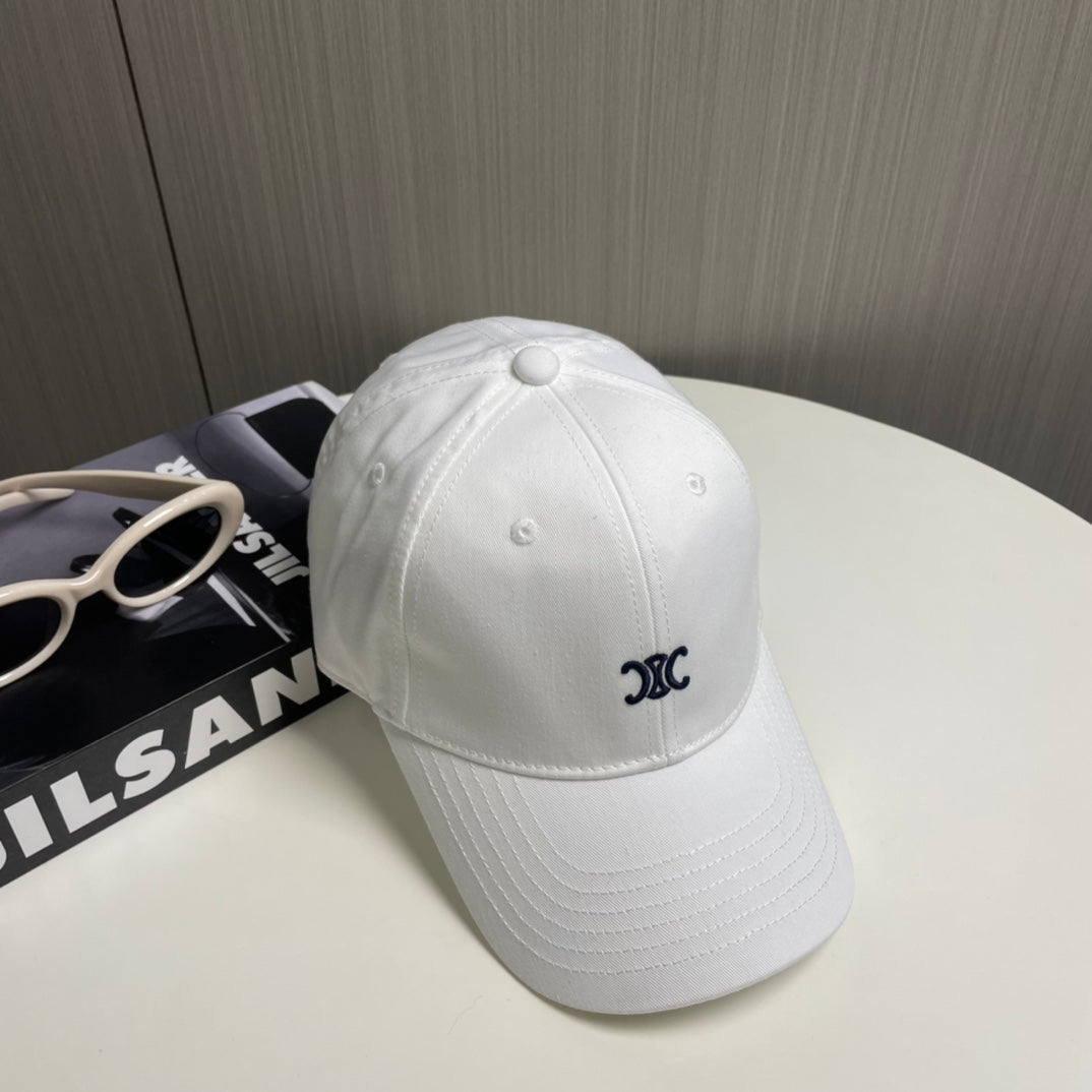 CELINE BASEBALL CAP 910977 IN WHITE CANVAS