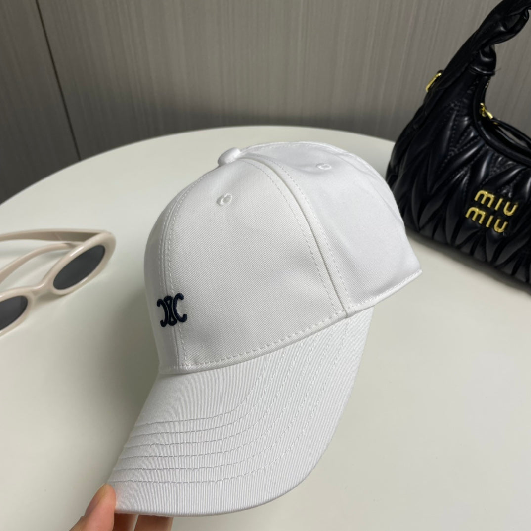 CELINE BASEBALL CAP 910977 IN WHITE CANVAS