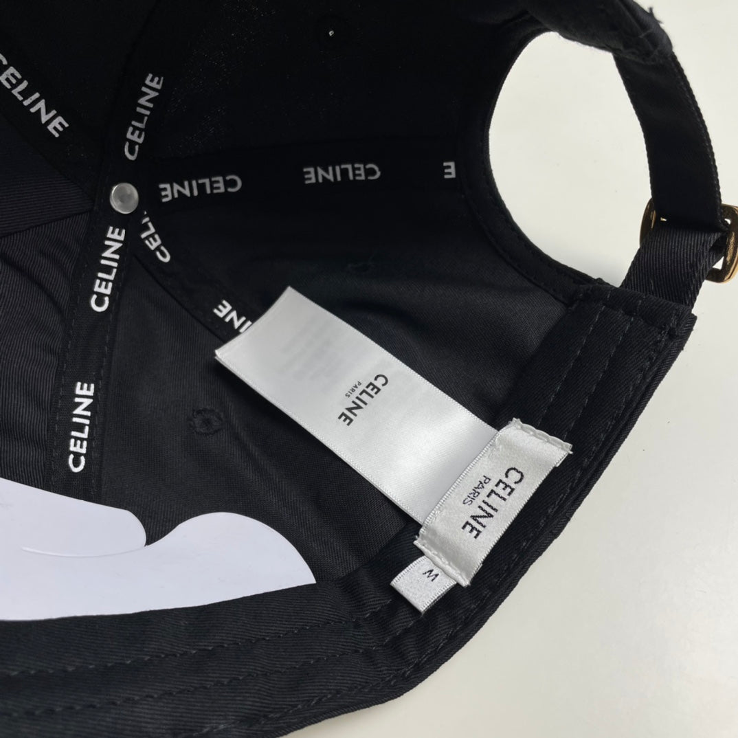 CELINE BASEBALL CAP 910979 IN BLACK CANVAS