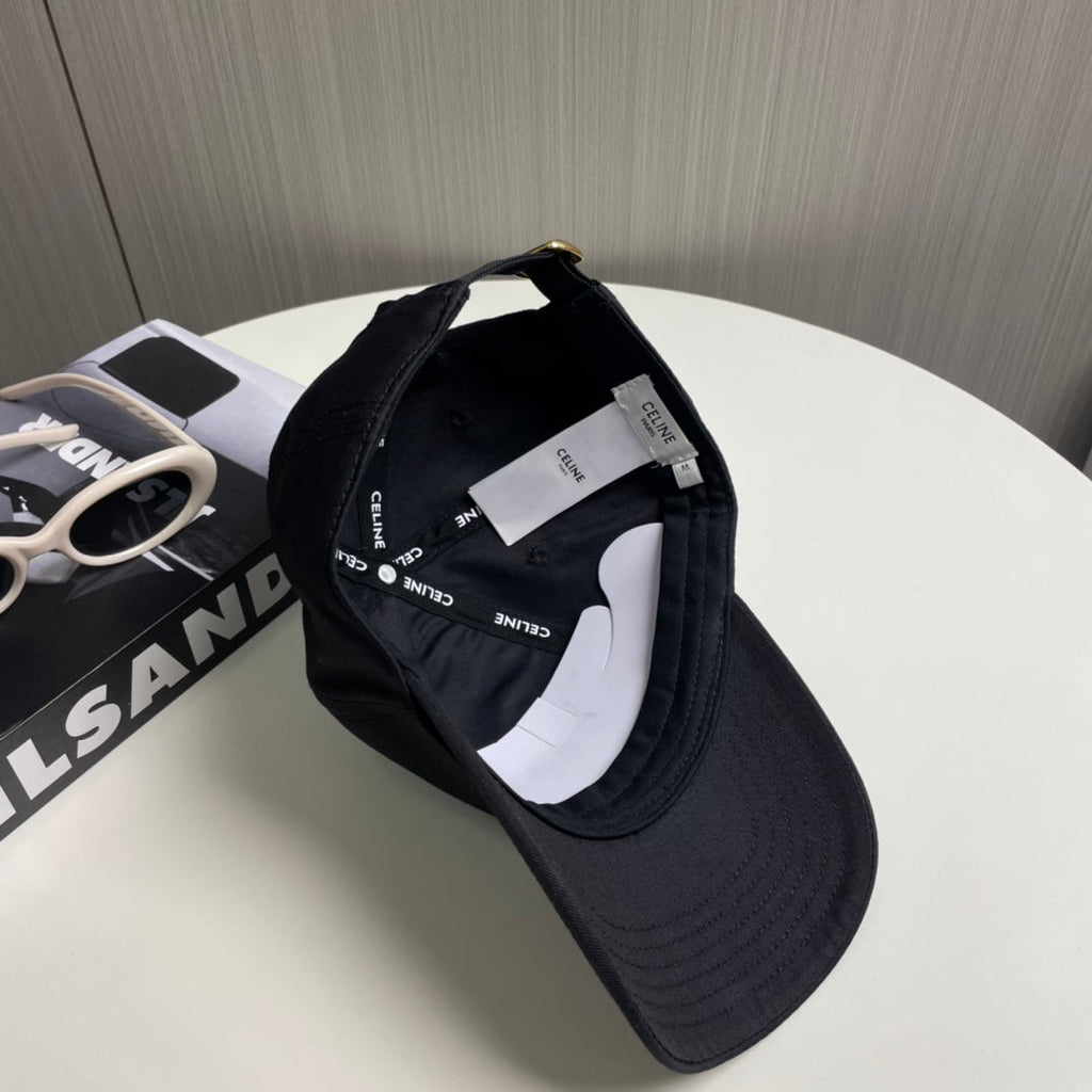 CELINE BASEBALL CAP 910979 IN BLACK CANVAS