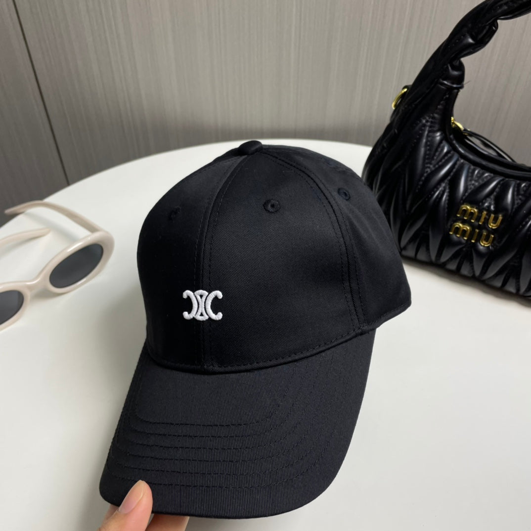 CELINE BASEBALL CAP 910979 IN BLACK CANVAS