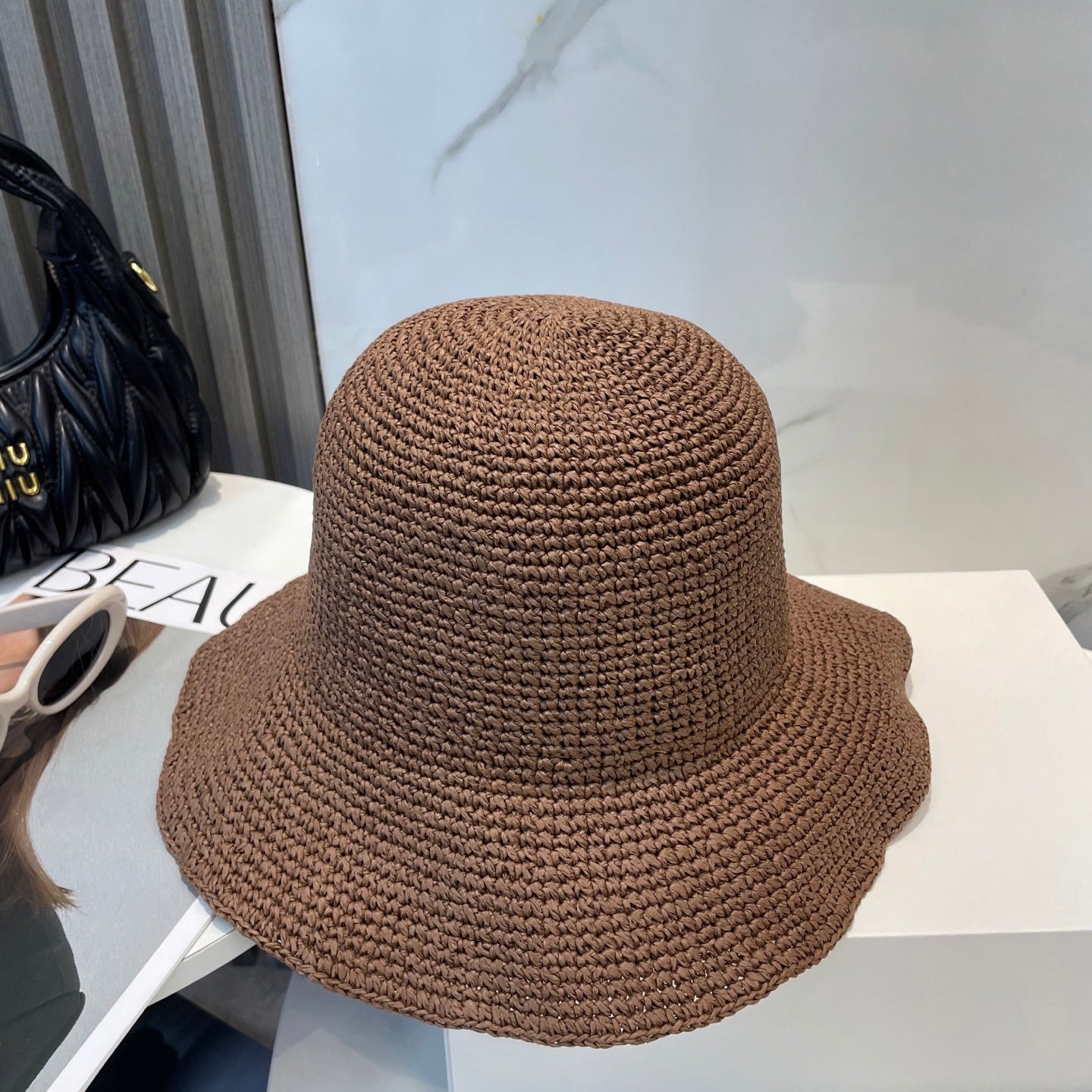 MIUMIU 26S WOVEN BUCKET HAT 339648