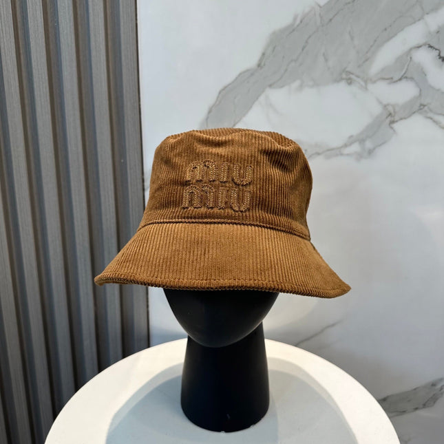 MIUMIU BUCKET IN BURNT ORANGE VELVET WITH LOGO