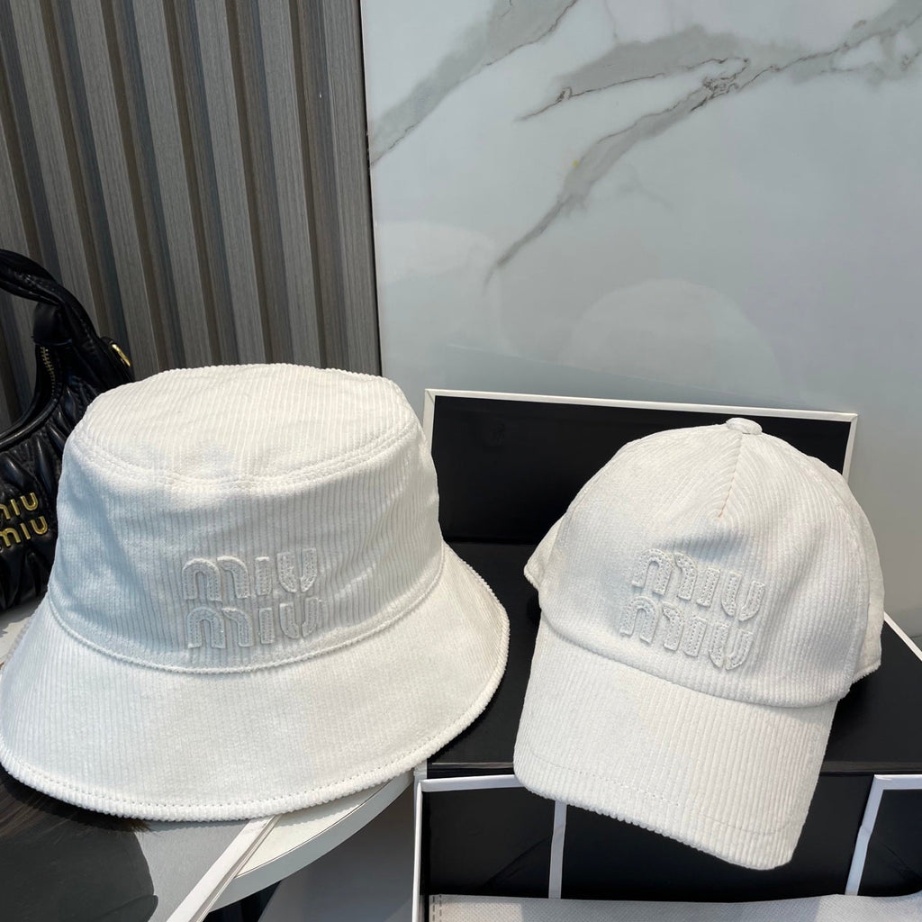 MIUMIU BUCKET IN WHITE VELVET WITH LOGO