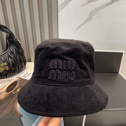 MIUMIU BUCKET IN BLACK VELVET WITH LOGO