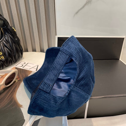 MIUMIU BASEBALL CAP IN NAVY BLUE VELVET