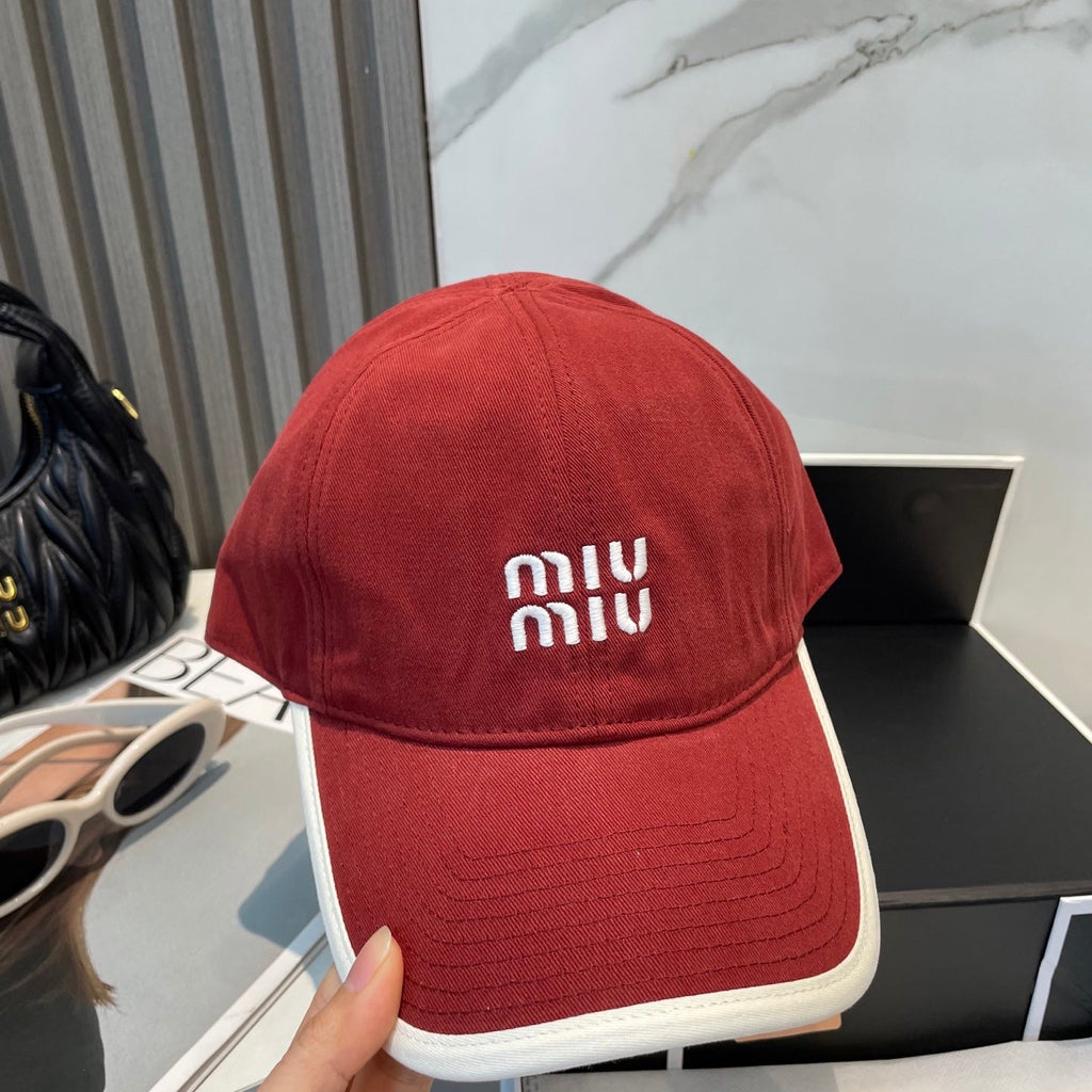 MIUMIU BASEBALL CAP IN RED FABRIC STYLE 9