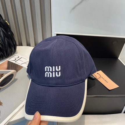 MIUMIU BASEBALL CAP IN NAVY BLUE FABRIC STYLE 7