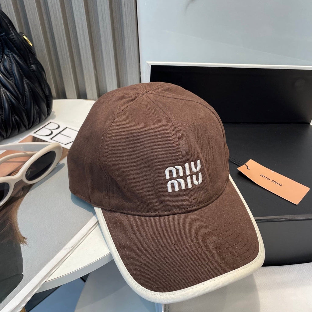 MIUMIU BASEBALL CAP IN BROWN FABRIC STYLE 6