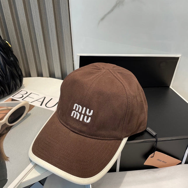 MIUMIU BASEBALL CAP IN BROWN FABRIC STYLE 6