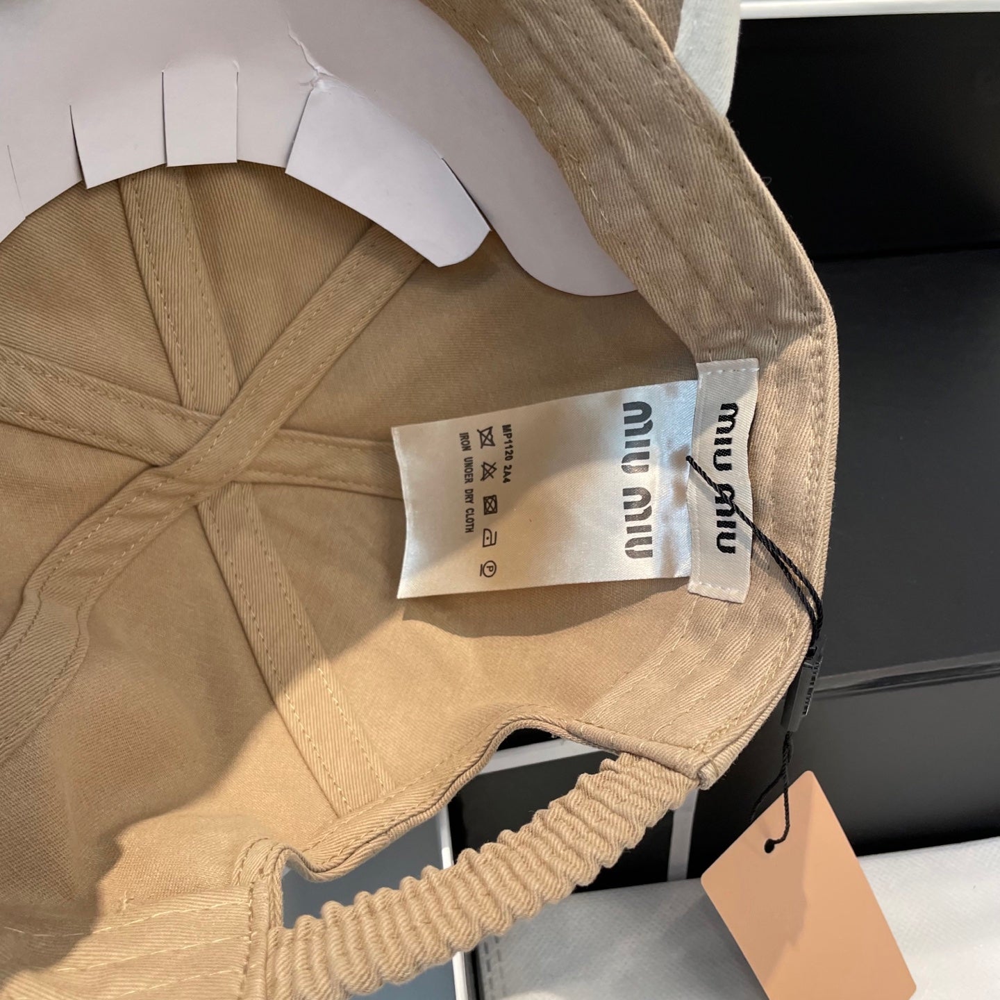 MIUMIU BASEBALL CAP IN BEIGE FABRIC STYLE 4
