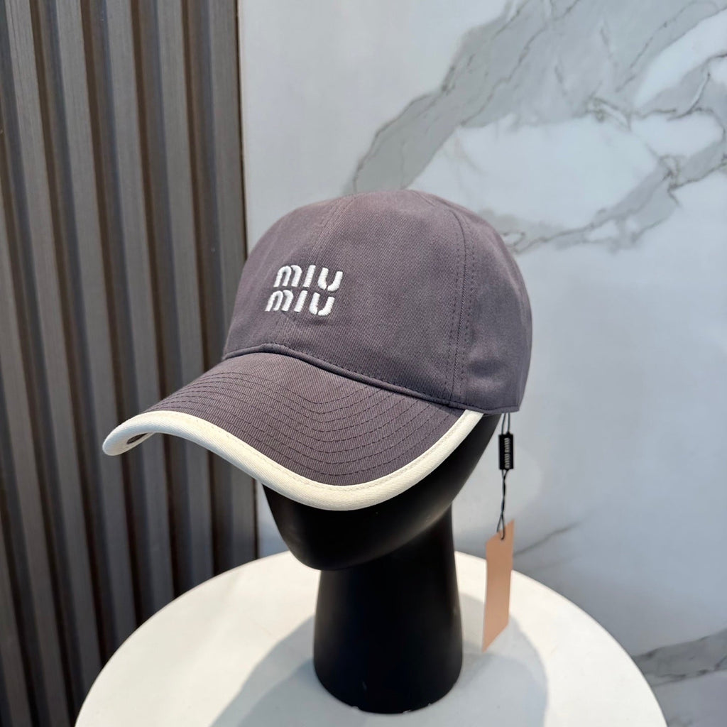 MIUMIU BASEBALL CAP IN GREY FABRIC STYLE 3