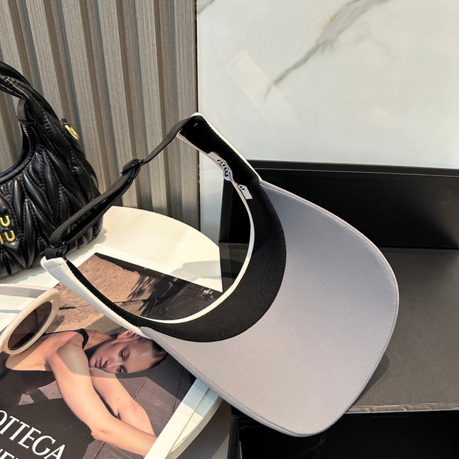 MIUMIU SPORT VISOR CAP IN GRAY MIX WHITE FABRIC