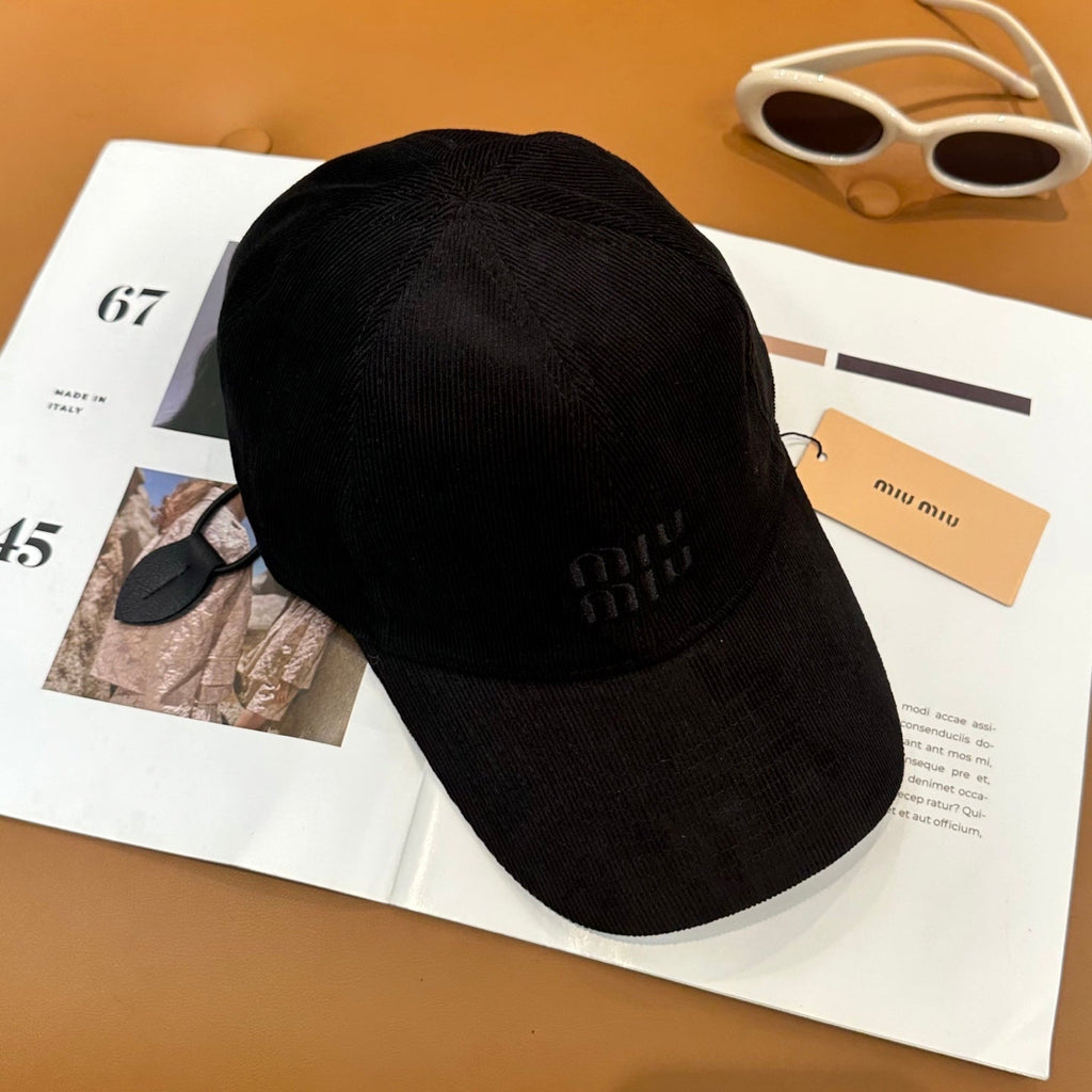 MIUMIU VELVET BASEBALL CAP STYLE 63