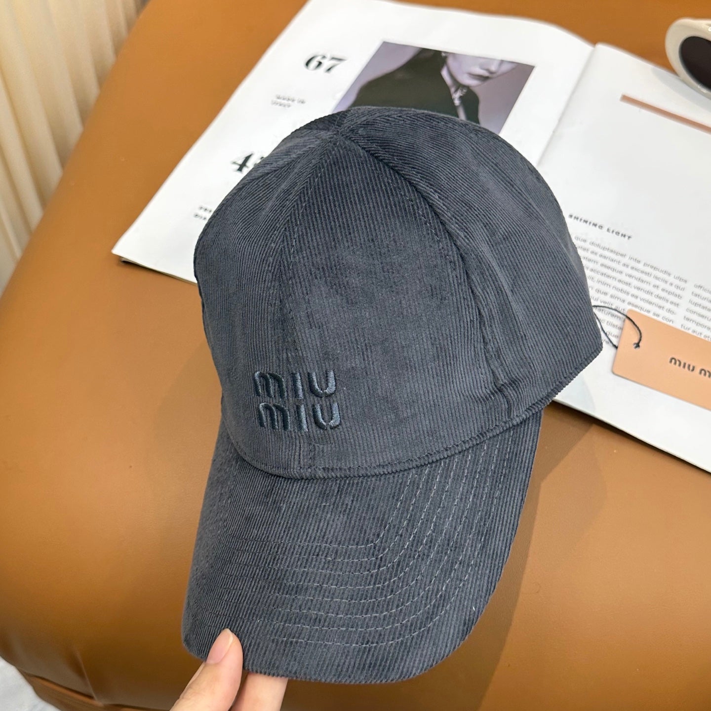 MIUMIU VELVET BASEBALL CAP STYLE 60