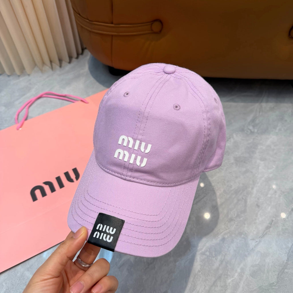 MIUMIU 26S BASEBALL CAP IN LIGHT PURPLE 339688