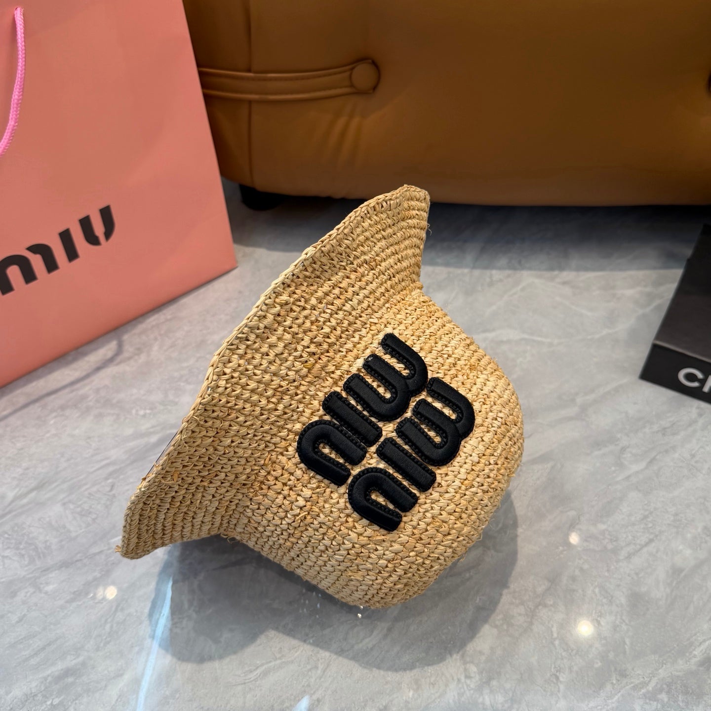 MIUMIU 26S STRAW BUCKET HAT 340665