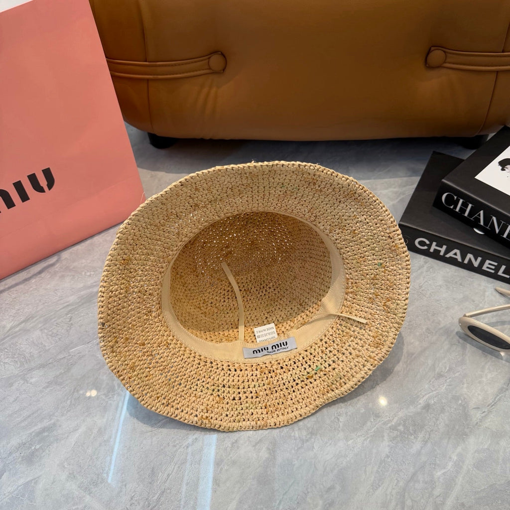 MIUMIU 26S STRAW BUCKET HAT 340668