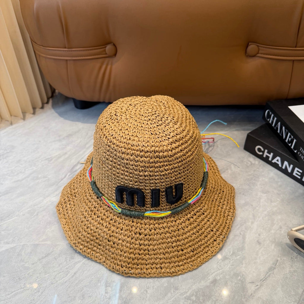 MIUMIU 26S STRAW BUCKET HAT 345227