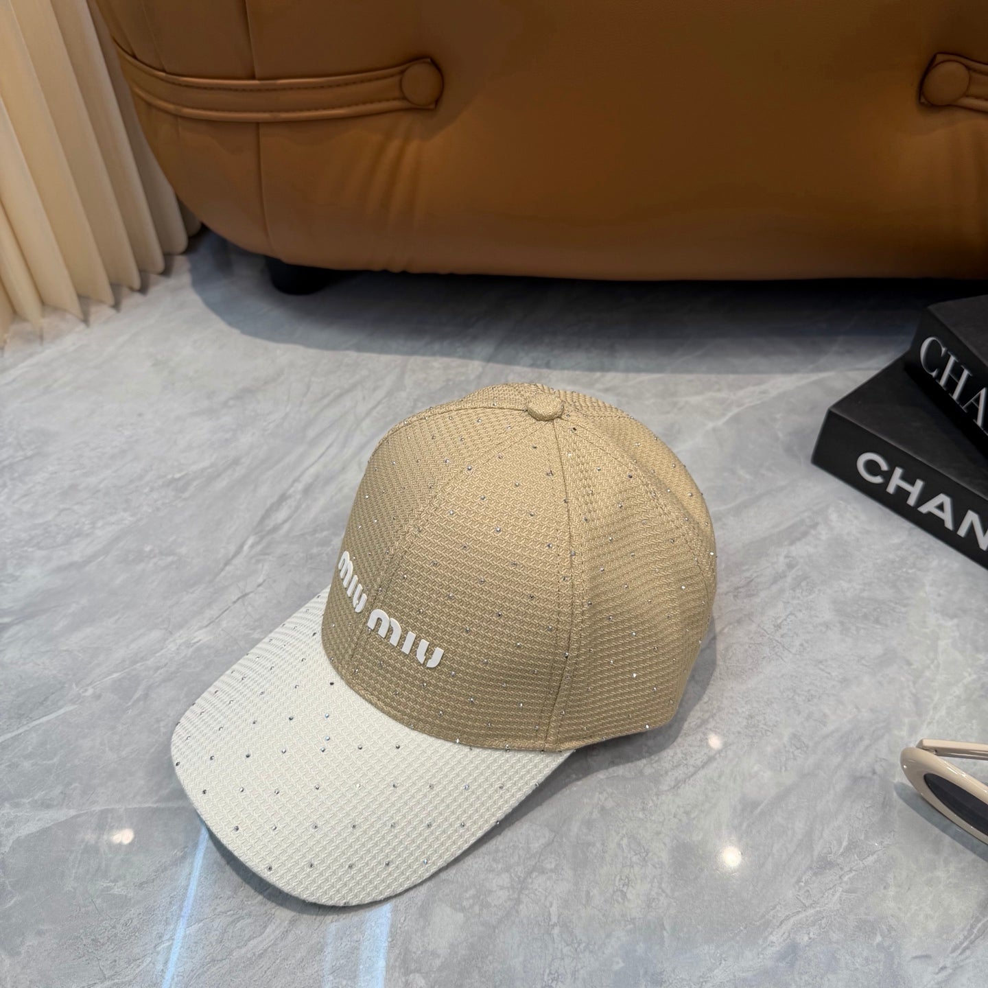 MIUMIU 26S CRYSTAL BASEBALL CAP 345273