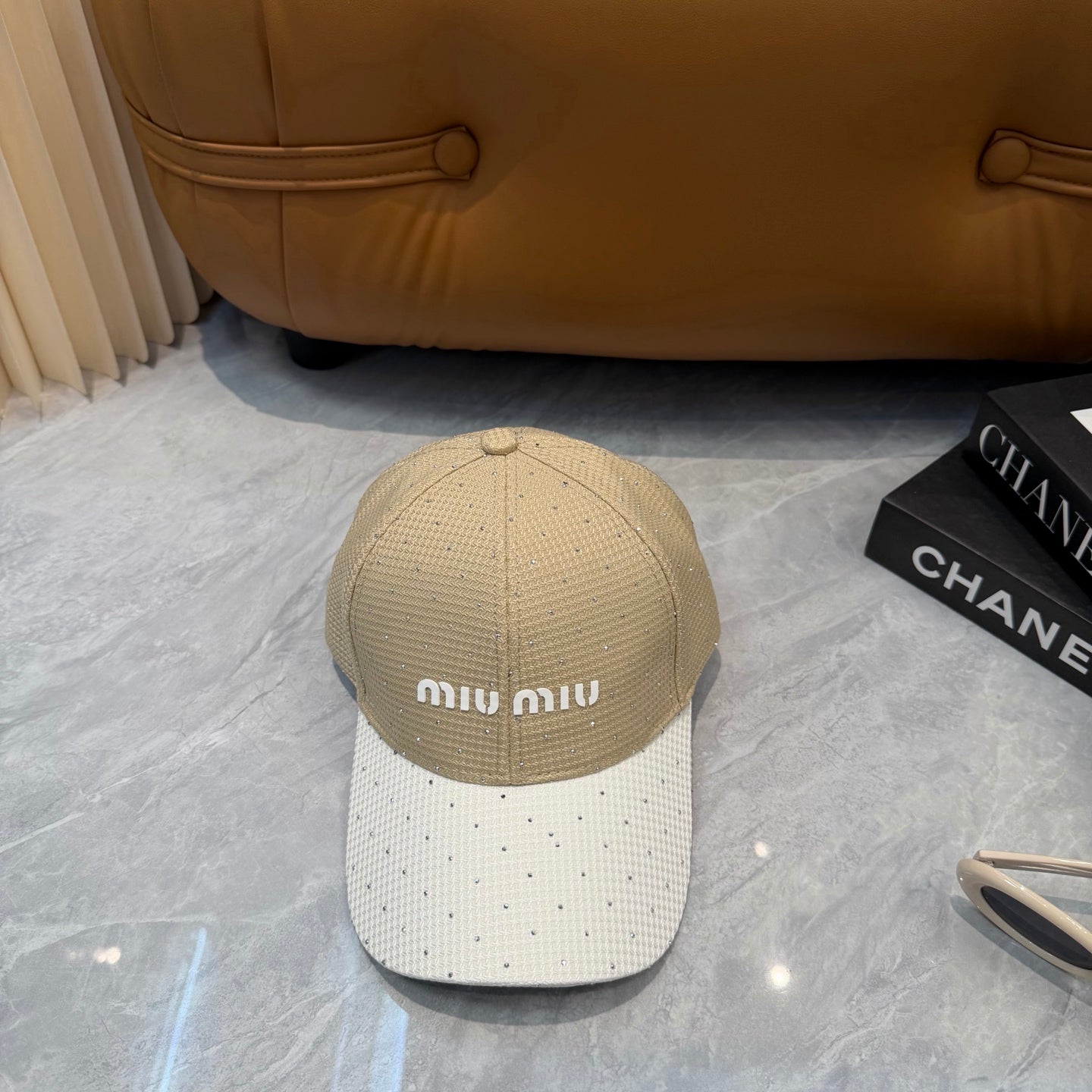MIUMIU 26S CRYSTAL BASEBALL CAP 345273