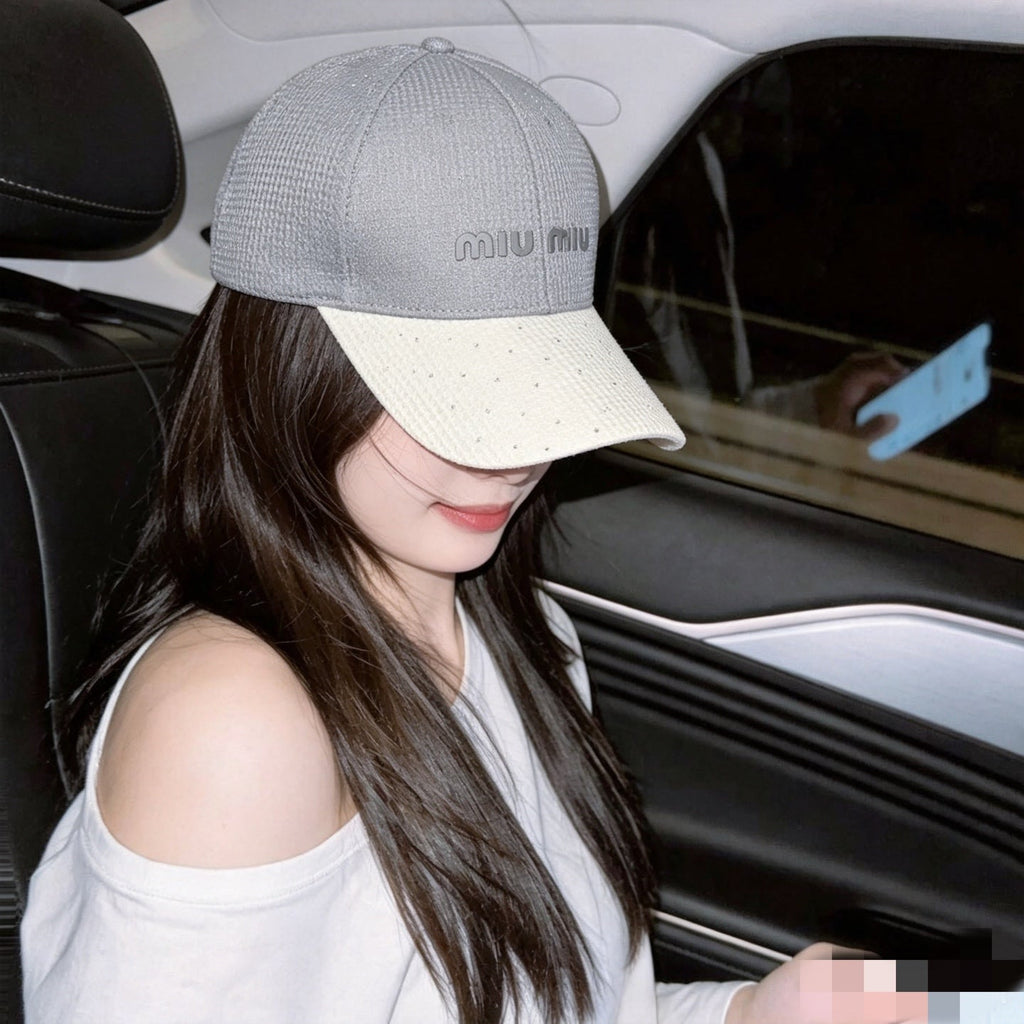 MIUMIU 26S CRYSTAL BASEBALL CAP 345274