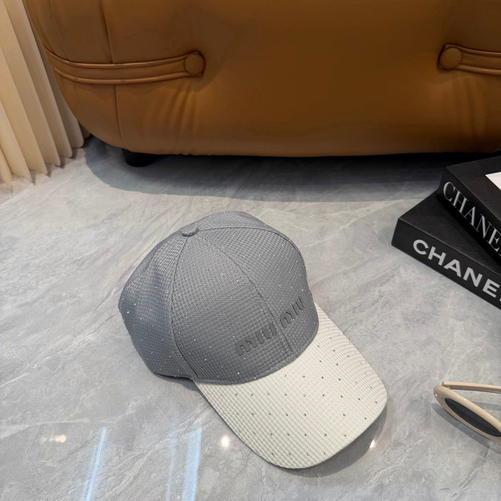 MIUMIU 26S CRYSTAL BASEBALL CAP 345274