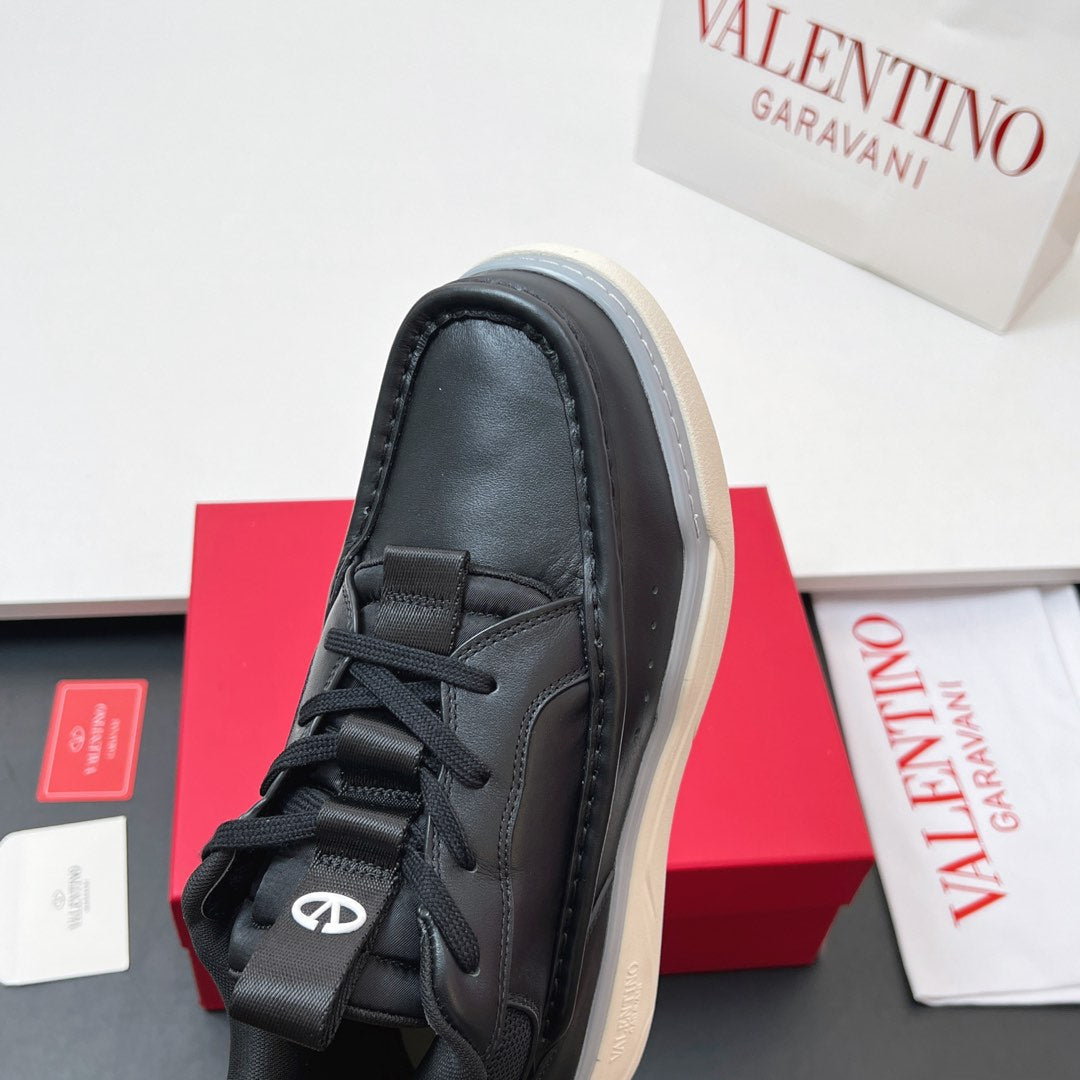 VALENTINO 25S RUNBOOT SNEAKERS IN BLACK LAMBSKIN