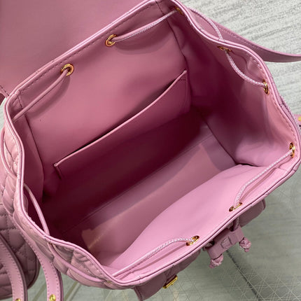 MEDIUM 25 CARO BACKPACK FLAMINGO PINK MACROCANNAGE LAMBSKIN