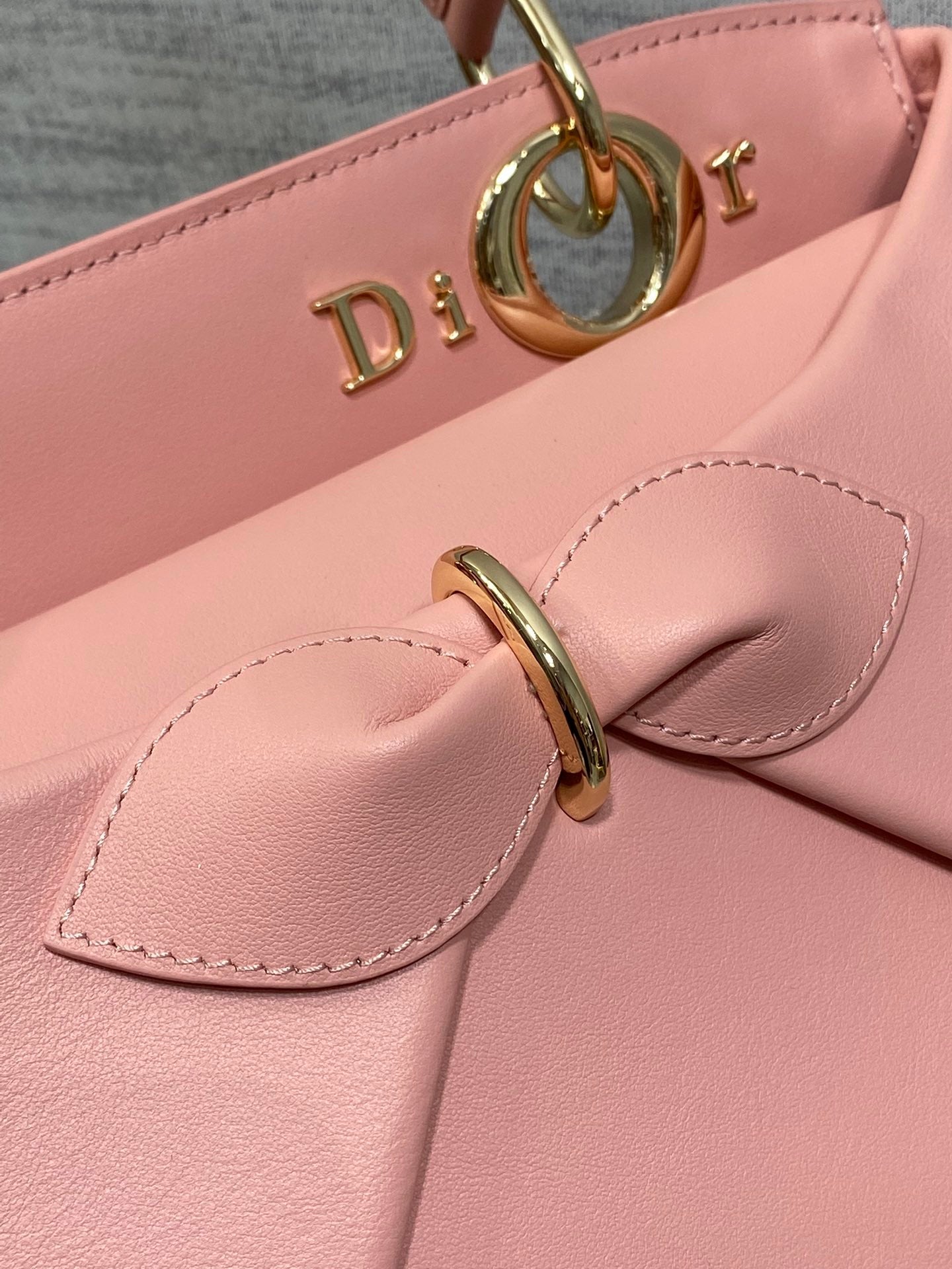 DIOR CIGALE BAG 28 IN PINK CALFSKIN GOLD HARDWARE