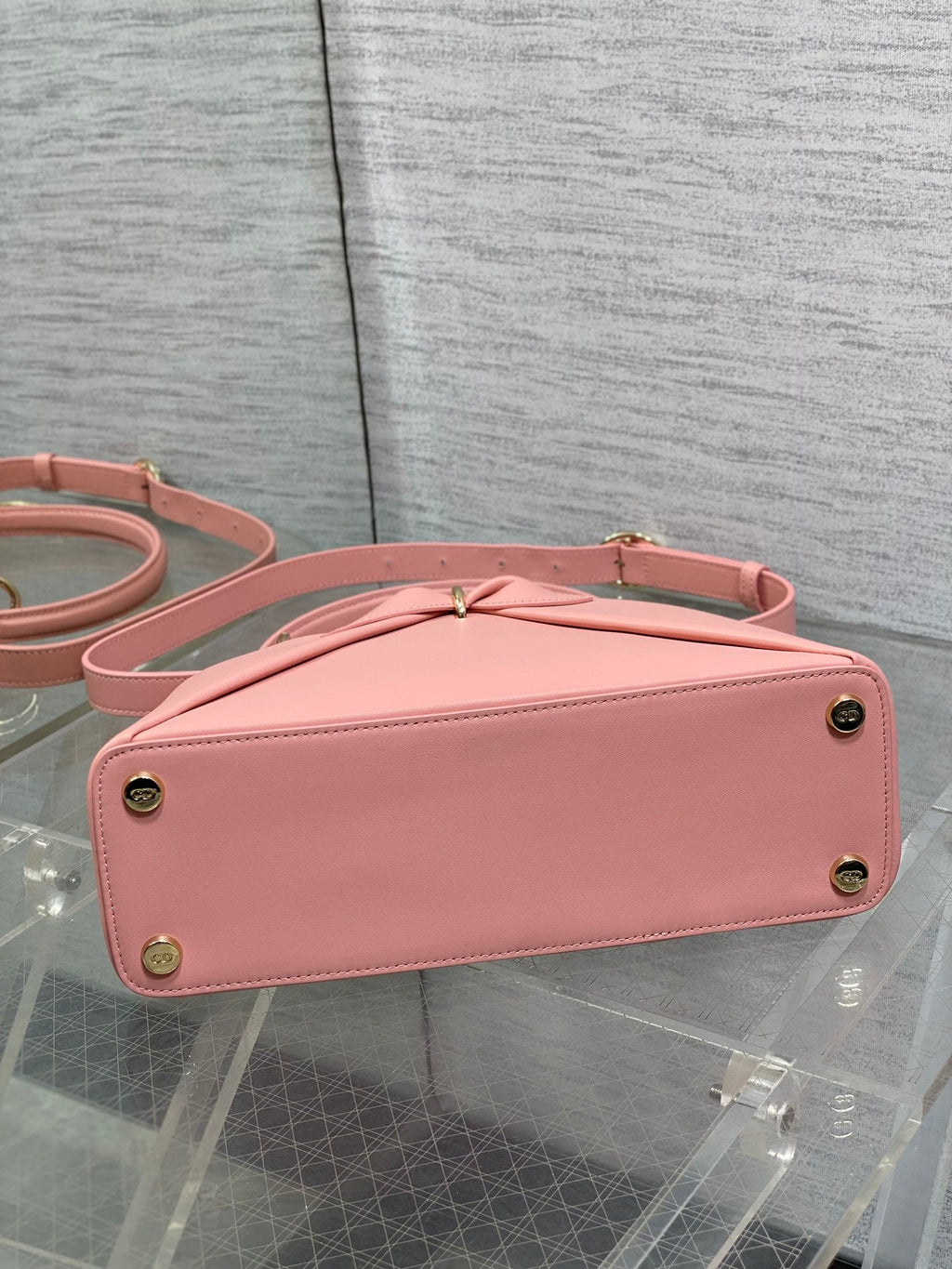 DIOR CIGALE BAG 28 IN PINK CALFSKIN GOLD HARDWARE
