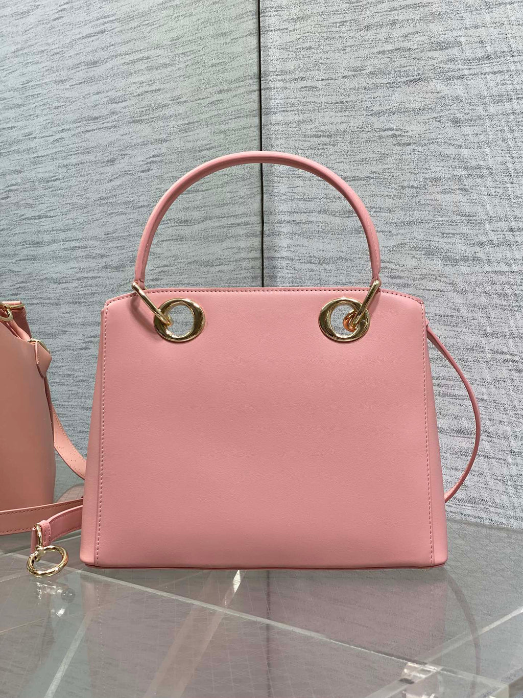 DIOR CIGALE BAG 28 IN PINK CALFSKIN GOLD HARDWARE