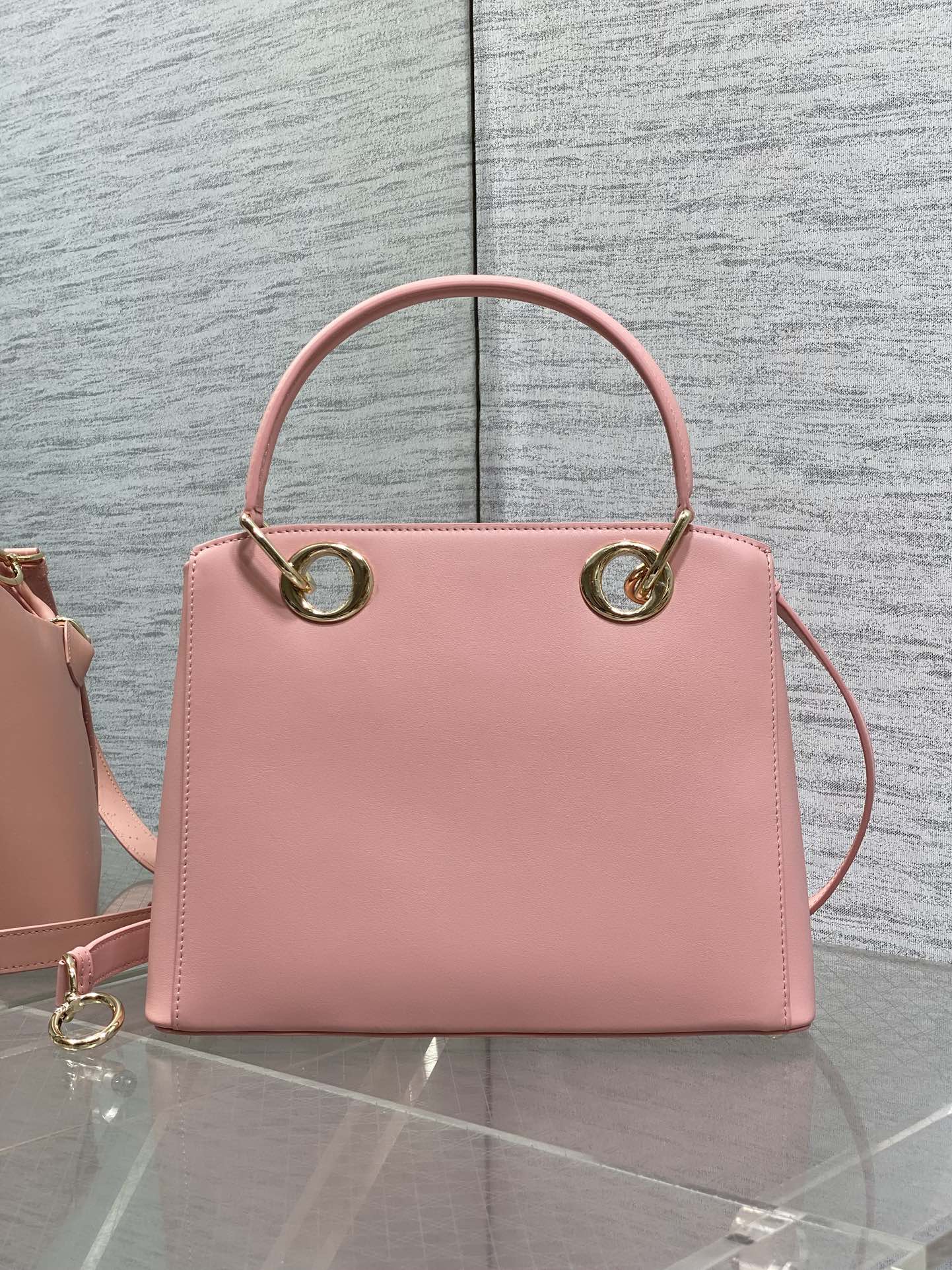 DIOR CIGALE BAG 28 IN PINK CALFSKIN GOLD HARDWARE