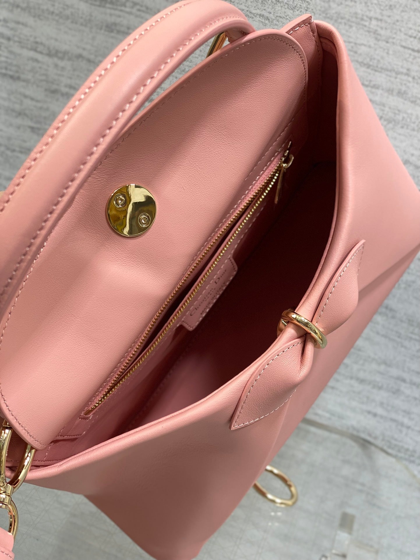 DIOR CIGALE BAG 28 IN PINK CALFSKIN GOLD HARDWARE