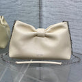 DIOR 26S BOW BAG 26 IN WHITE LAMBSKIN