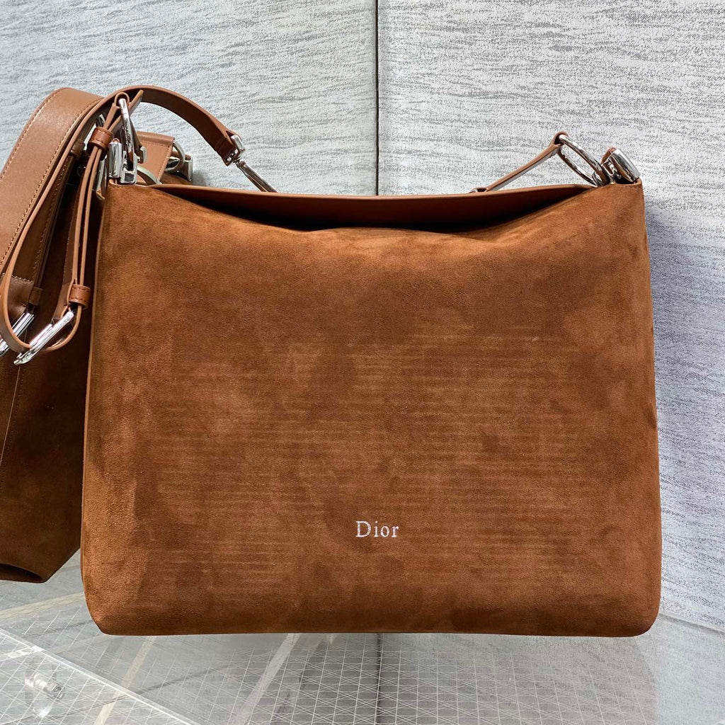 DIOR 26S MEDIUM BAG 31 IN LIGHT BROWN SUEDE