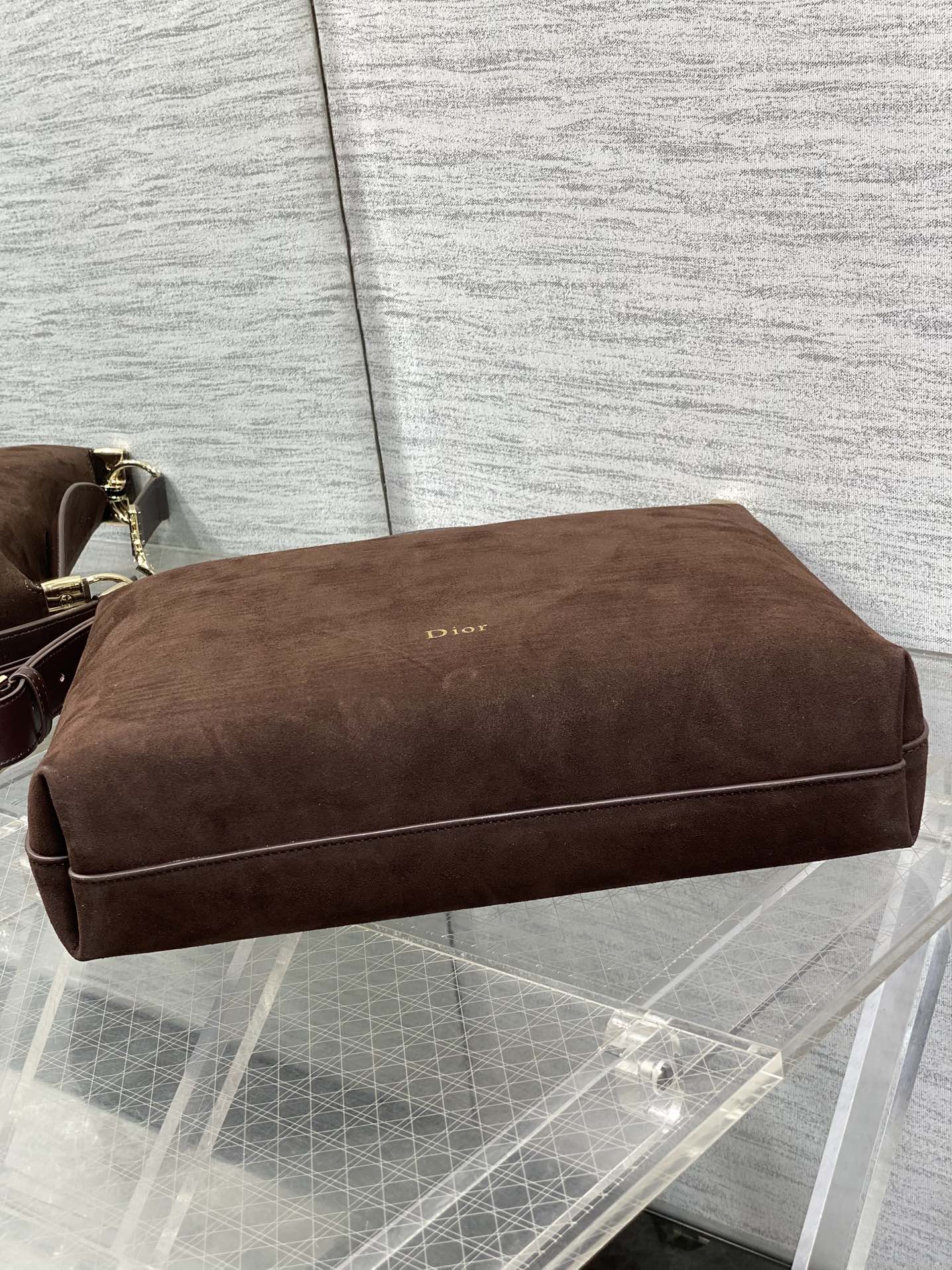 DIOR 26S MEDIUM BAG 31 IN DARK BROWN SUEDE