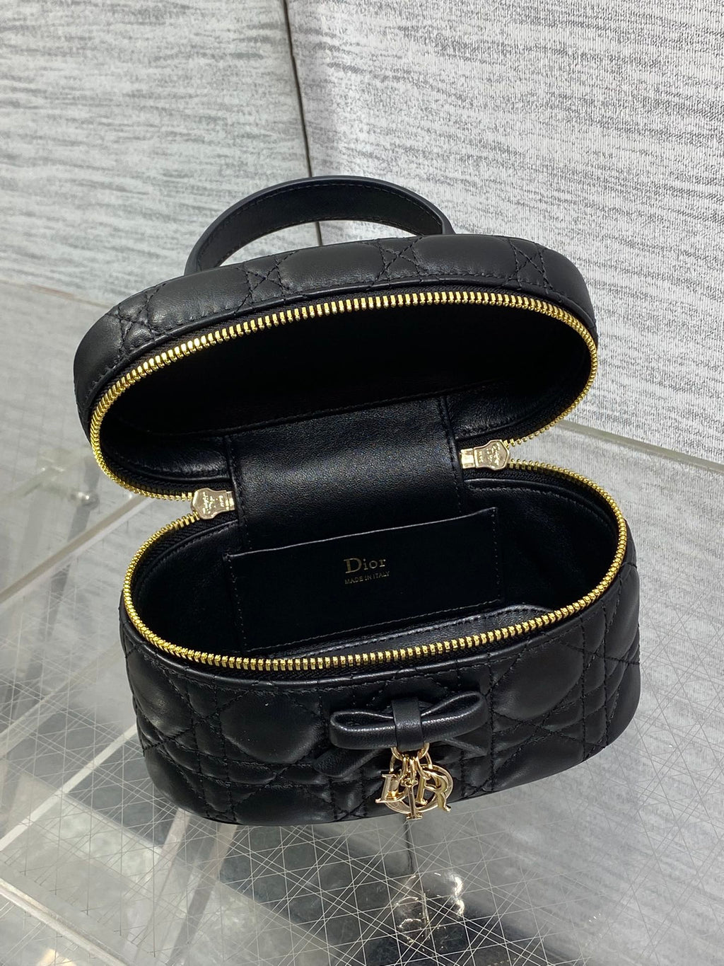 DIOR 26S MINI VANITY 17 IN BLACK LAMBSKIN