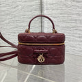 DIOR 26S MINI VANITY 17 IN BURGUNDY LAMBSKIN