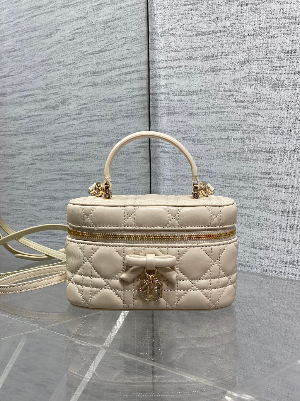 DIOR 26S MINI VANITY 17 IN BEIGE LAMBSKIN
