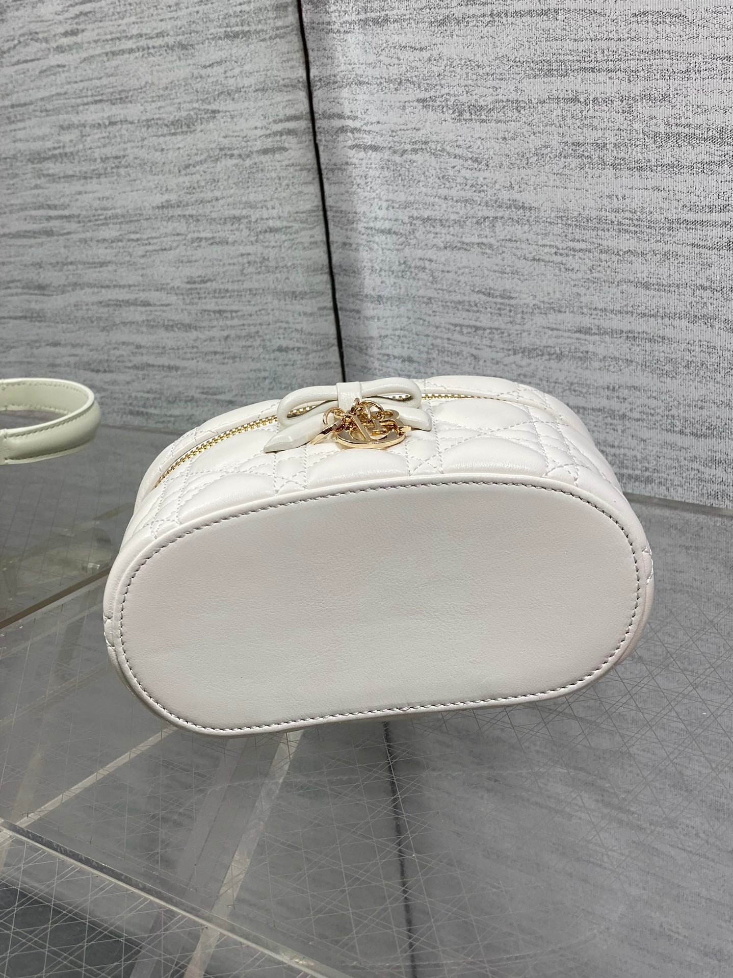 DIOR 26S MINI VANITY 17 IN WHITE LAMBSKIN